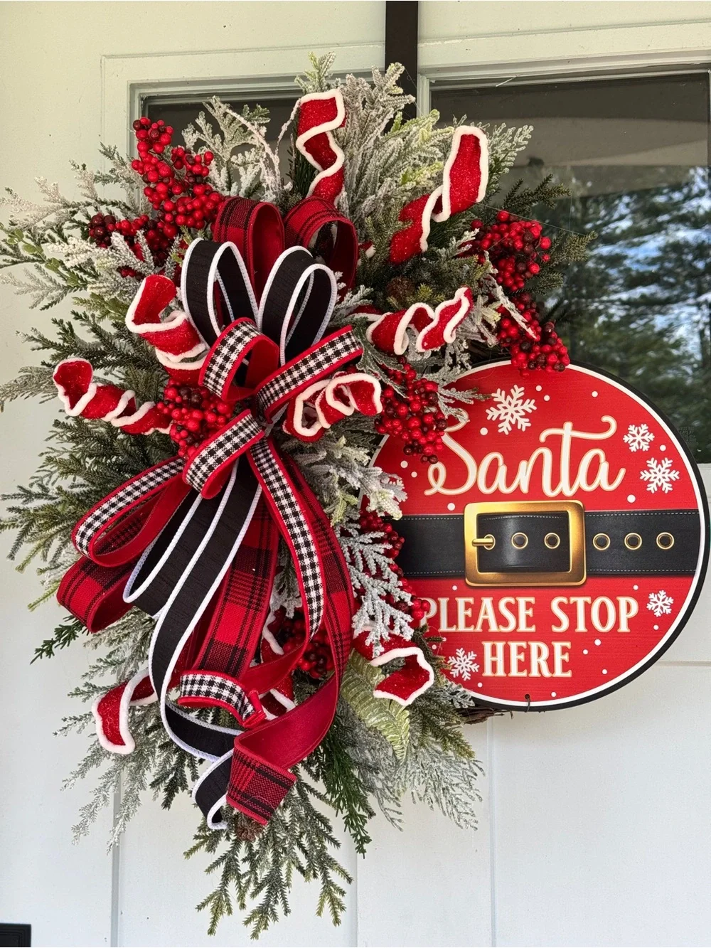 “Santa Please Stop Here” Christmas Wreath